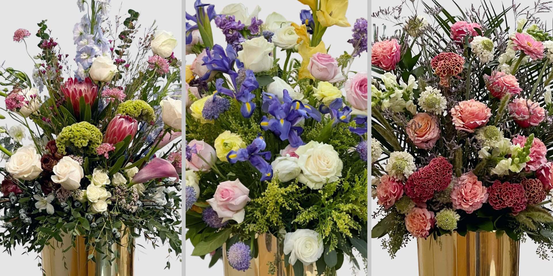 Seasonal bright floral subscription hero featuring romance arrangements by Pearson Floral Designs Los Angeles.